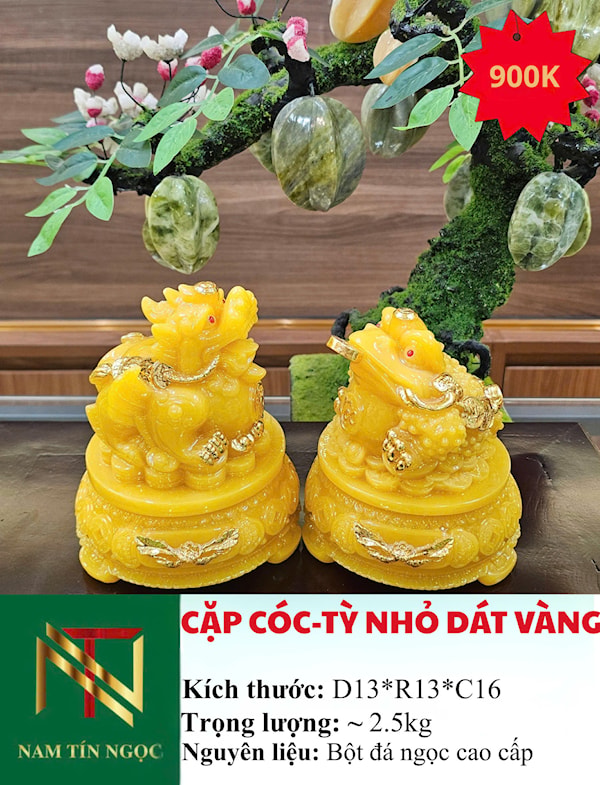 CẶP CÓC-TỲ NHỎ DÁT VÀNG